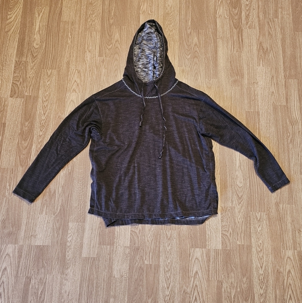 Max Studio Brown and Gray Thin Hoodie Size Large